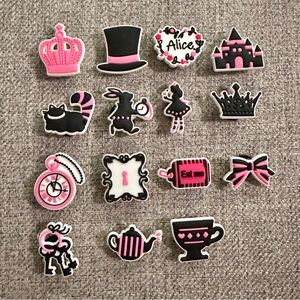 Set of 15 Alice In Wonderland Shoe Charms Jibbitz for Crocs